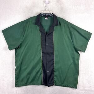 VTG Hilton Bowling Retro Shirt Mens 3XB Green Black Cruiser Retro Rockabilly 50s
